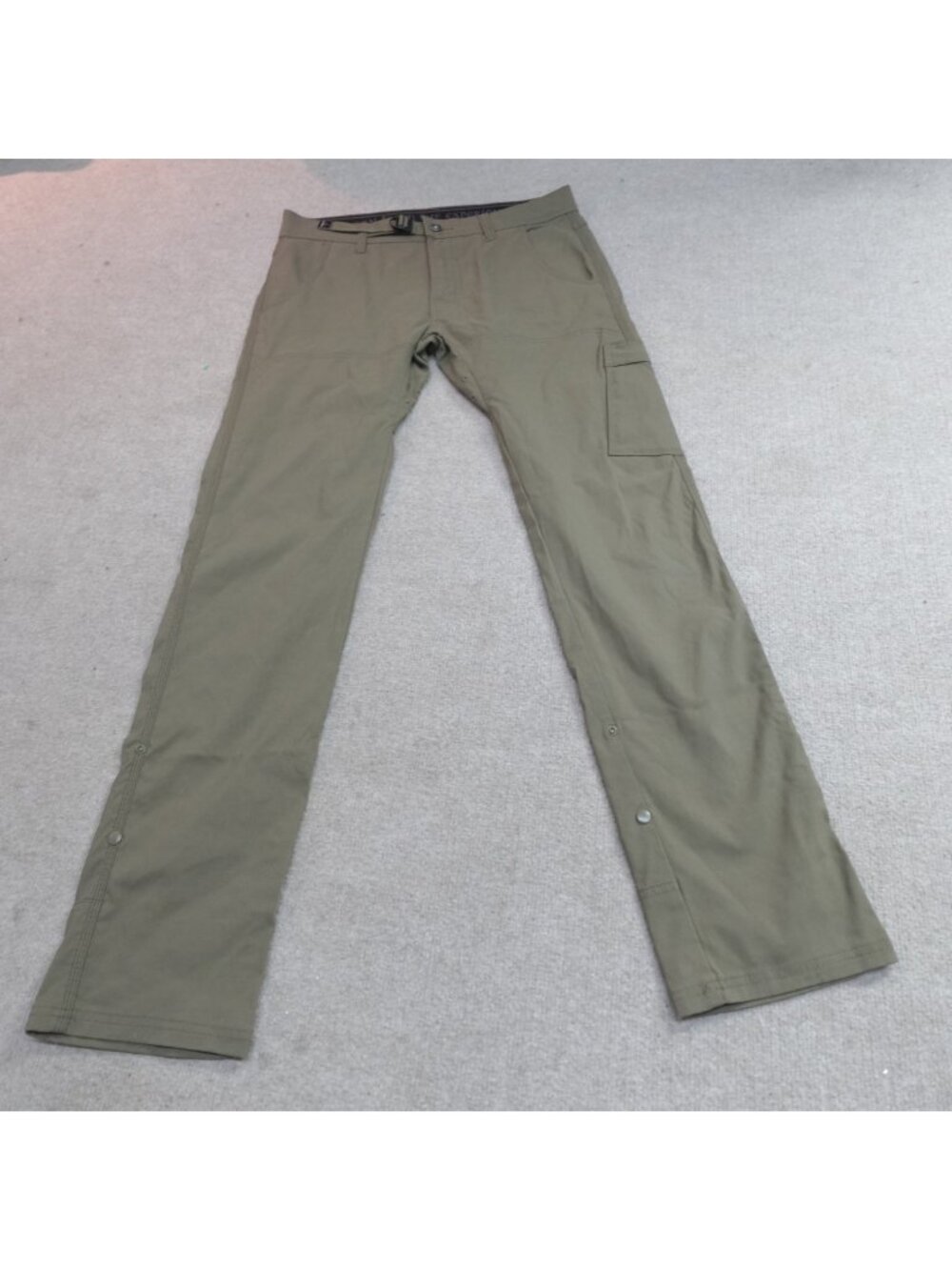 Prana Brion Pants 32 x 32 Green Gray Solid Chino Straight